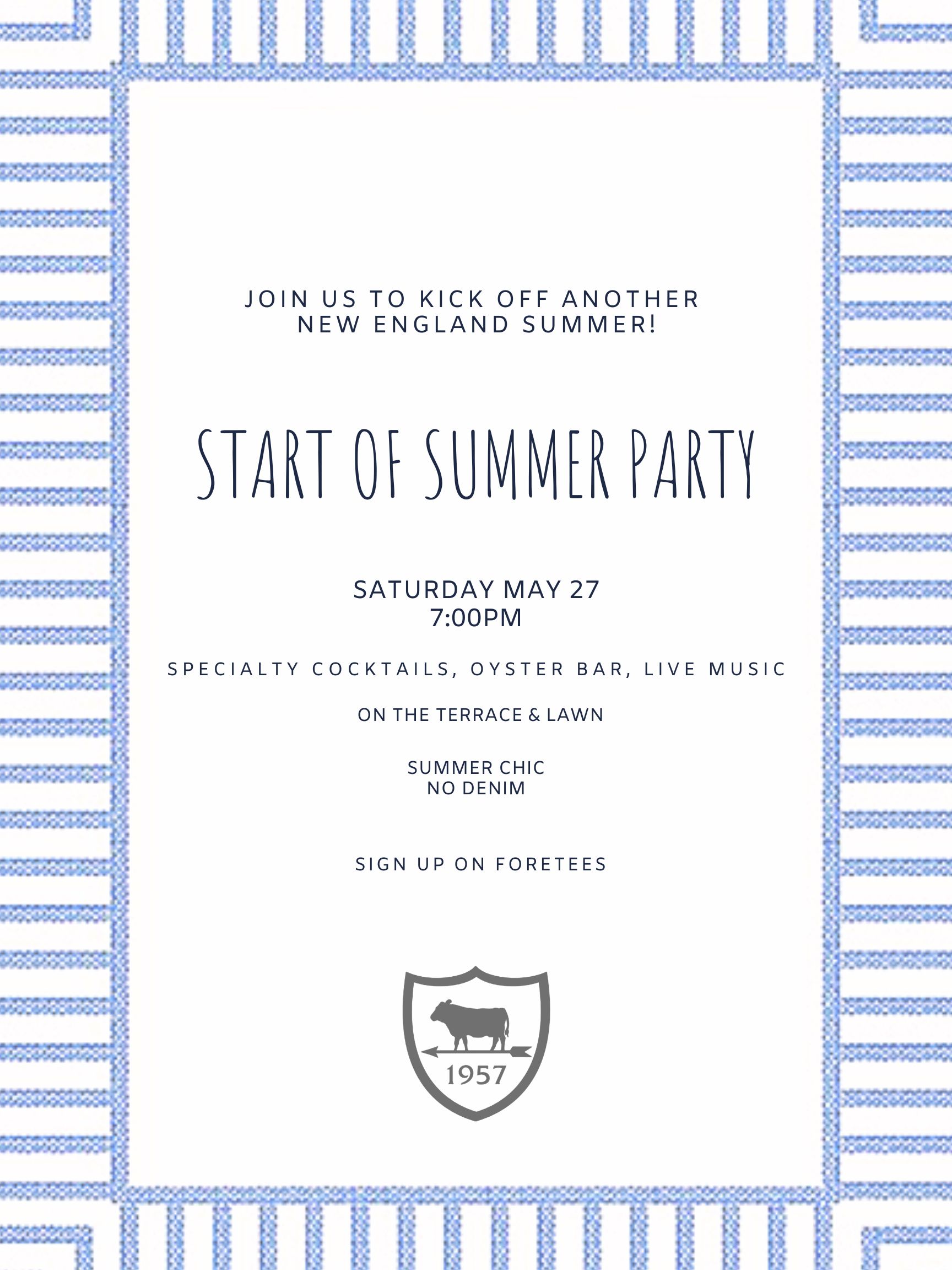 The Country Club of Darien Calendar Event Start of Summer Party!